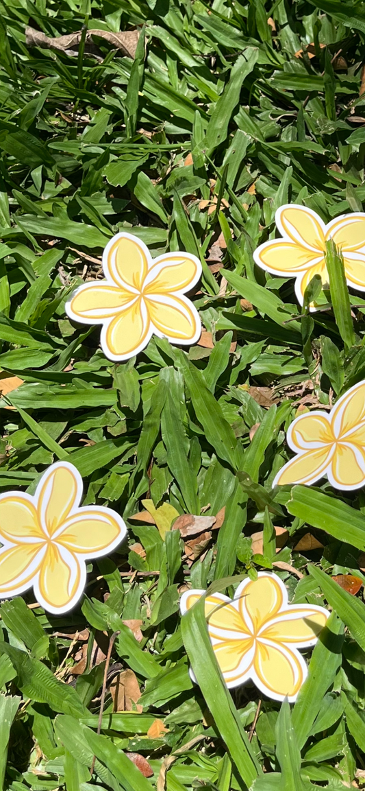Yellow Plumeria Sticker