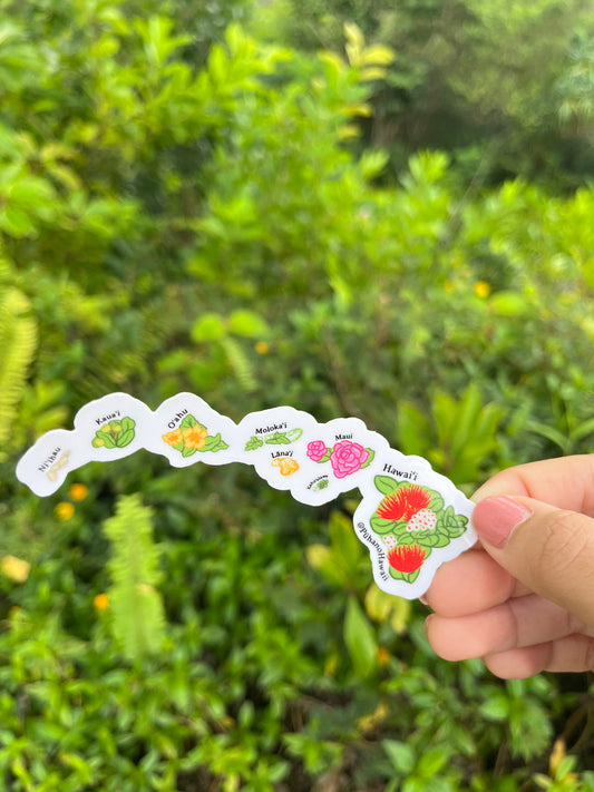 Hawaiian Islands Flowers Sticker